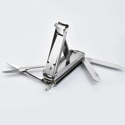 4 In 1 Folding Nail Clippers Scissors Manicure Nail Cutter Stainless Steel Clipper Nail Nippers Toenail Multifunctional Tools