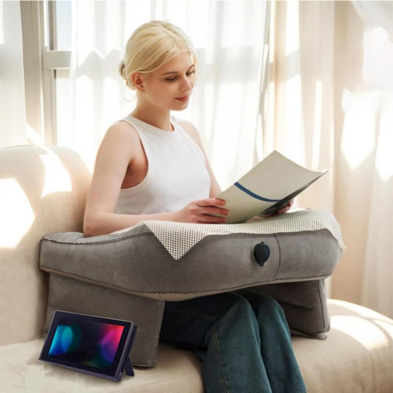 

Надувная подушка для чтения, складная подушка для подлокотника, портативная регулируемая подушка для чтения на коленях