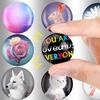 Outus 48 Sets Fridge Magnets for DIY Crafts Sets Round Magnetic Discs with Clear Dome Cabochons Glass Magnets Discs for Christmas Refrigerator Office