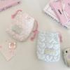 Starry Quilted Drawstring Pouch Camera Storage Bag Portable Soft Purse Organizer for Polaroid and Makeup