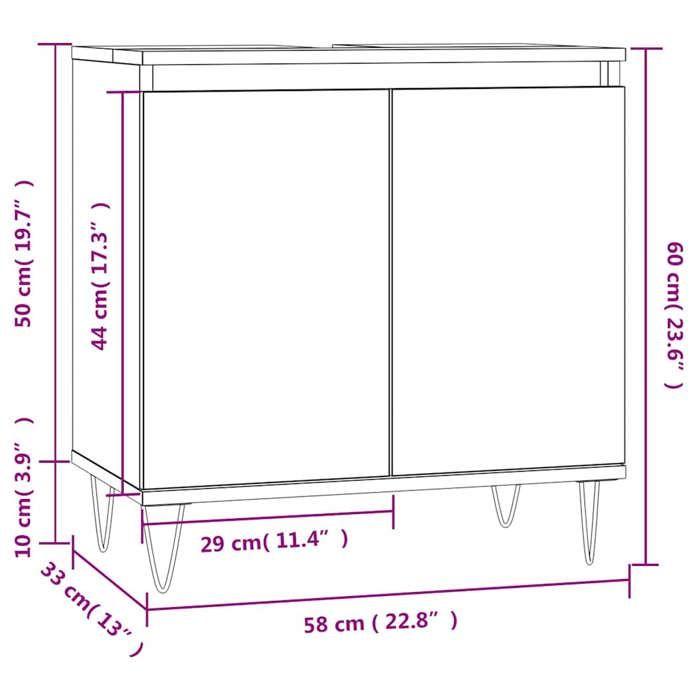 VidaXL Armoire de salle de bain blanc 58x33x60 cm bois d'ingénierie 831580