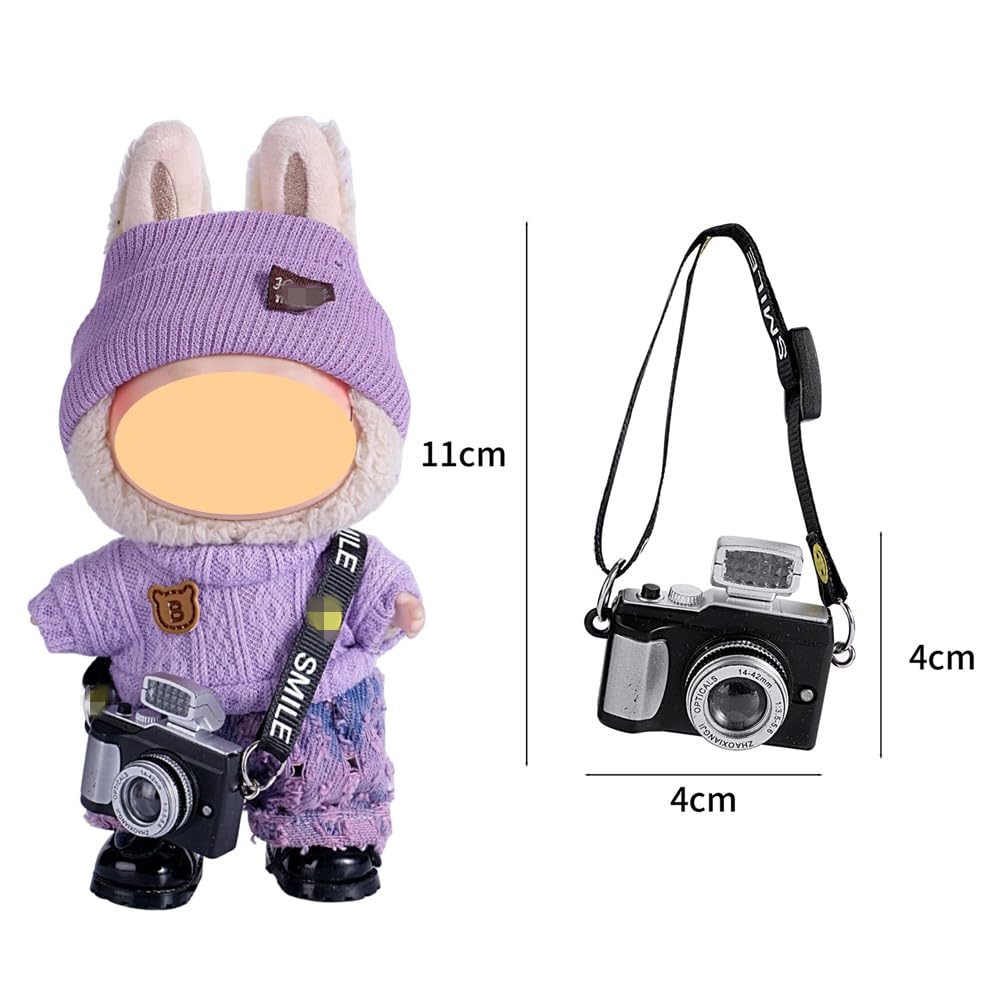 17cm Lovebu Plush Clothes Set (Sweater, Checkered Skirt, Pants, and Hat) - 3-Piece Set for Plush Toys (1st, 2nd, and 3rd Generations) - Cute Doll