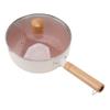 Non Stick Saucepan With Lid White Baby Complementary Food Small Pot Home Kitchen Instant Noodles