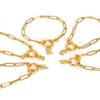Stainless Steel 18K Gold Fashion Small Square Chain Bubble Buckle Copper Material 26 Letter Bracelet Br-2167