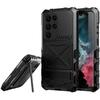 Für Samsung S24 S23 Ultra Robuster Legierungsstoßfänger Metallgehäuse Militärisch Stoßfest Silikon-Rückabdeckung mit Displayschutz