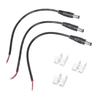 Pack of 3 Power Repair Cables 5.5x2.5mm Male to 2 Wire with Pre Tinned Ends Plastic Metal Texture for Easy Connection