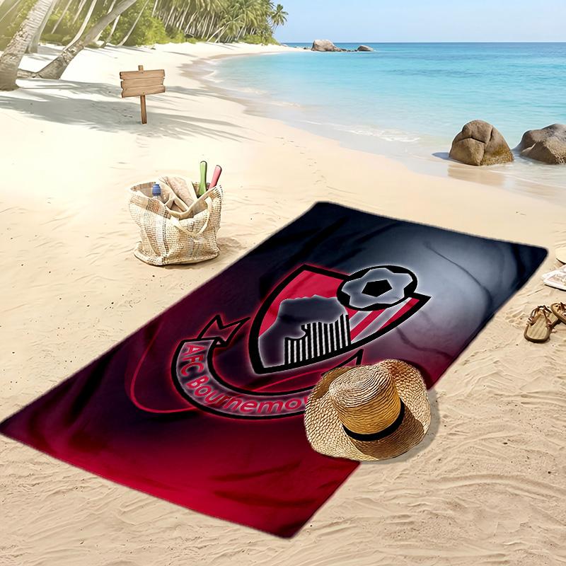 Asciugamano da Spiaggia con Stampa del Bournemouth Football Club, Asciugamano Grande Morbido Asciugatura Rapida per Spiaggia Campeggio Nuoto