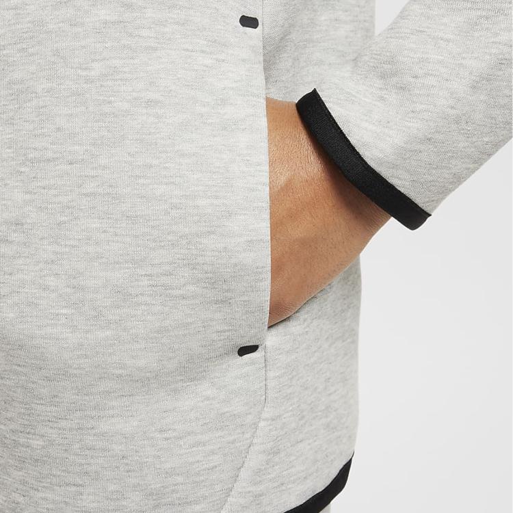 Nike Sportswear Tech Fleece Hooded Comfortable Casual Jacket Kids Jackets Dark-Gray Black HV5867-063
