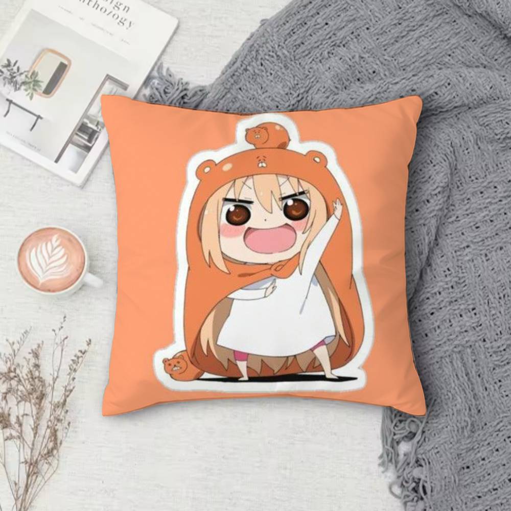 HHimouto umaru chan Doublesided Printed Square Decorative Cushion Cover for Sofa Living Room Home Decor