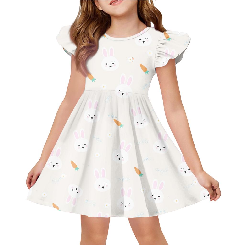 Vestido Infantil Casual de Moda com Manga Morcego