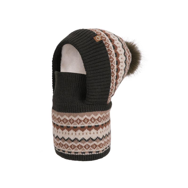 Kids Winter Knit Balaclava Hat with Face Mask and Neck Gaiter for Boys