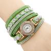 Damen Mode Wickelarmbanduhr - Diamantbesetzte Quarz-Armbanduhr