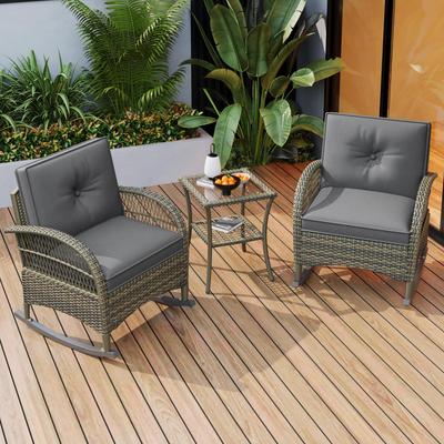 Balcony Furniture Set, Outdoor Garden Furniture with Coffee Table, Patio Furniture with Cushions for Balcony, Terrace, Garden