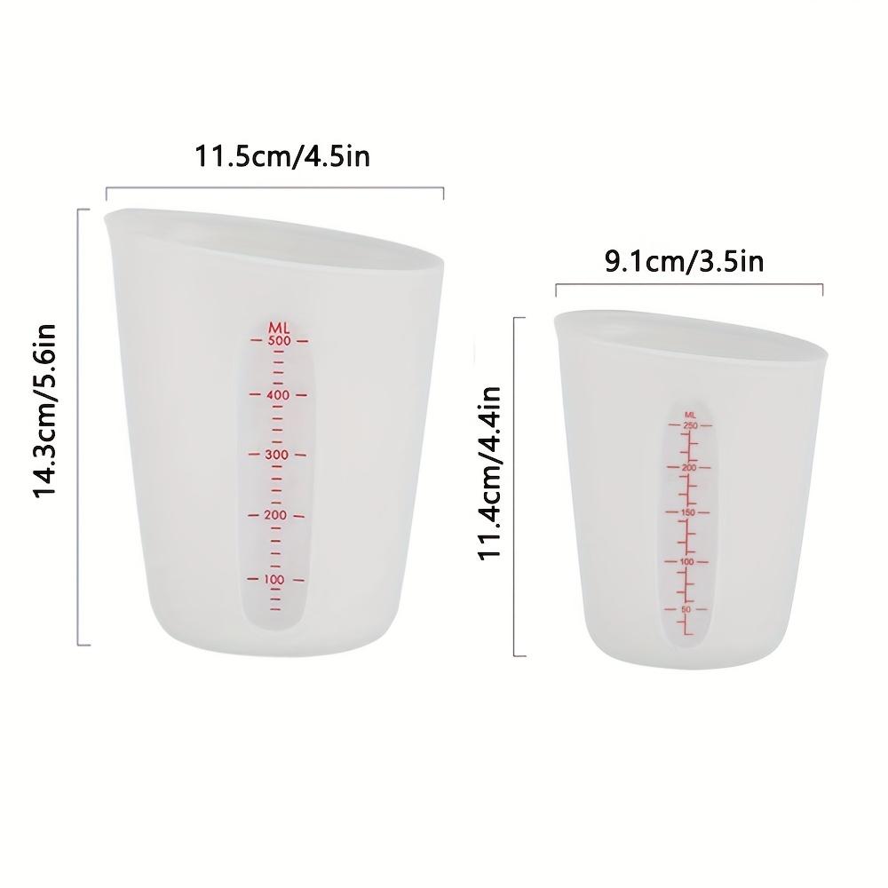2 Stück Silikon Flexible Messbecher Set, Schmelzbecher für Epoxidharz, Kunstprojekte, Butter, Schokolade und mehr, 2 Tassen