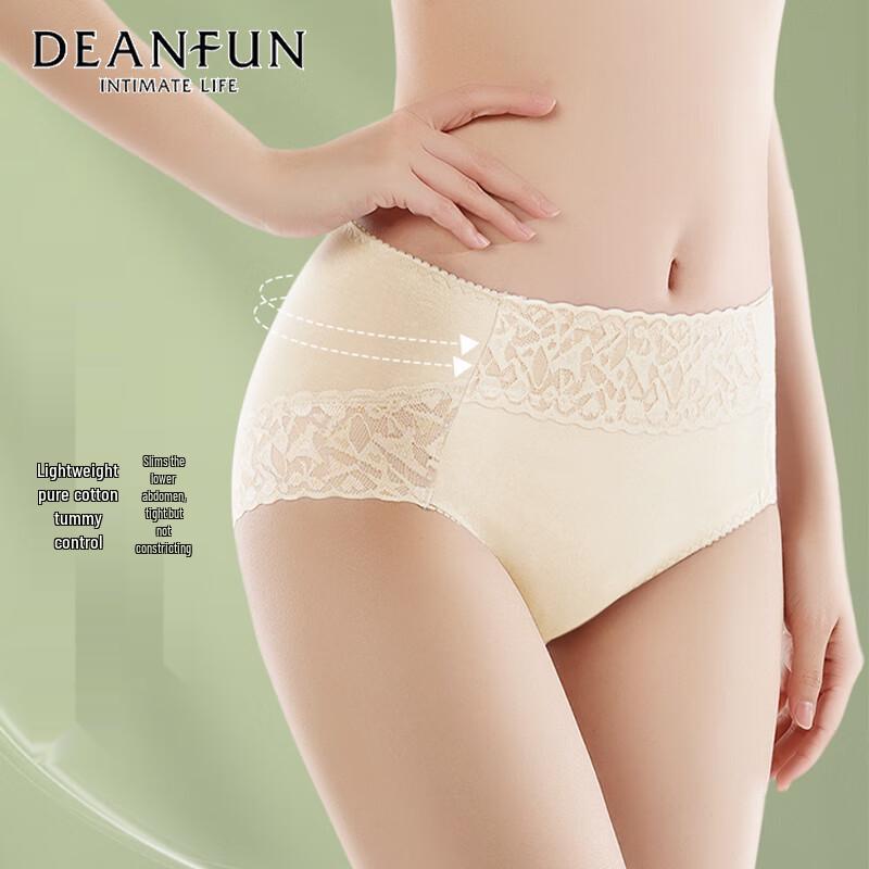 Deanfun Women's High-Waist Lace Cotton Boxer Briefs (4-Pack)