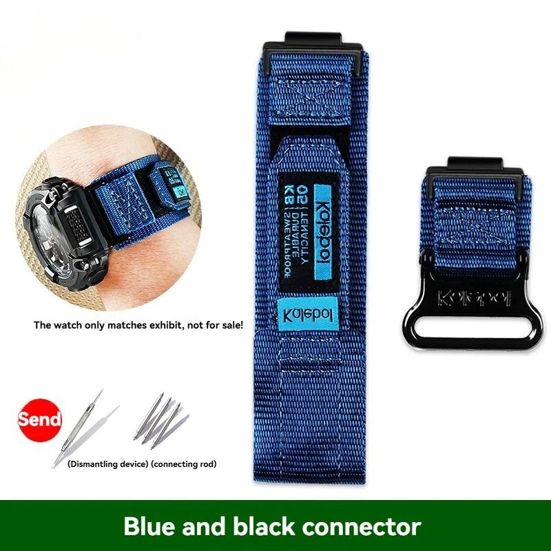 Nylon-Canvas-Uhrenarmband Für Casio G-SHOCK Uhrband GA-900 GA700 GA110/100 GM110 modifiziertes Sport-Armband für Herren schwarz