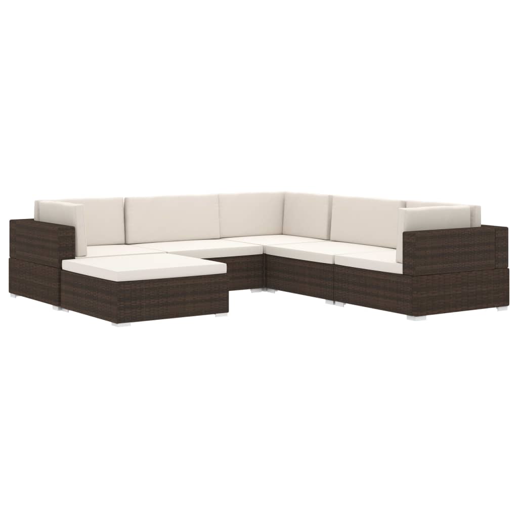 Modular Sofa Center Section 1 Pc + Cushions Poly Rattan Gray