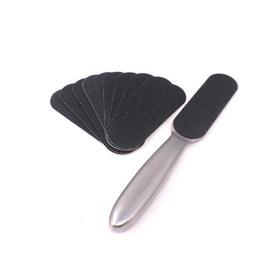 

Педикюрная пилка Экологически чистая Простая в использовании Нержавеющая пилка для ног со сменными абразивами для кутикулы Small