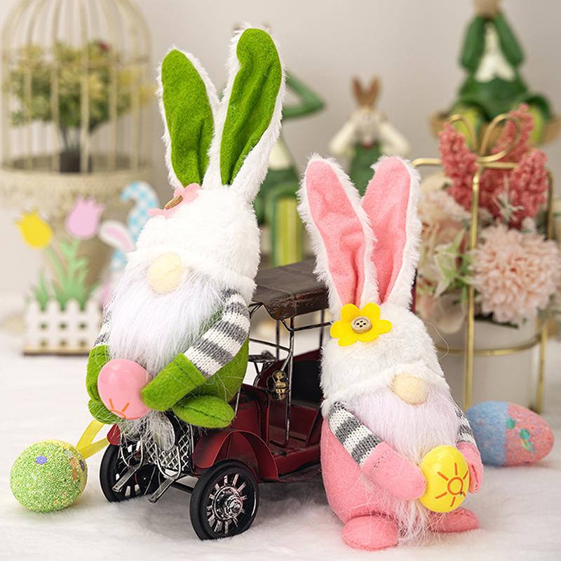

Пасхальные украшения для дома Пасхальные гномы Плюшевые украшения, Ручной работы Гном Заяц Безликая кукла Пасхальные украшения розовый
