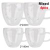 180ml/240ml Heart Love Shaped Tea Beer Mug Juice Cup Coffee Cups Mug Gift Double Layer Glass Mug Heat-Resisting Drinkware