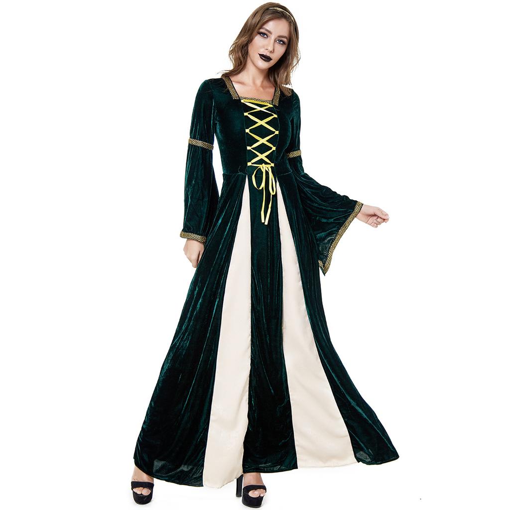 Halloween Greek Court Princess and Queen Costumes, Retro European Royal Drama Stage Costumes