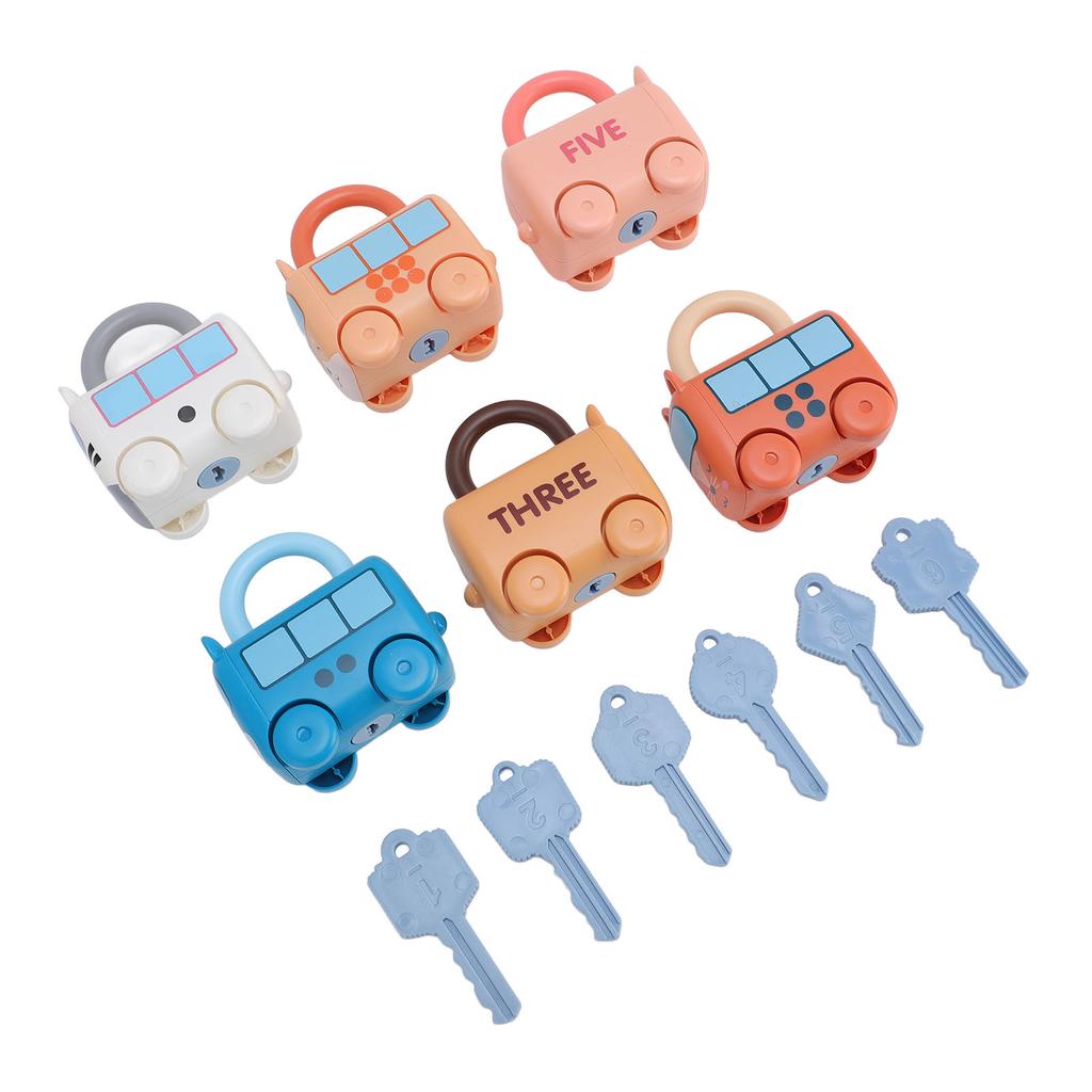 Lock and Key Car Toys Fine Motor Skills Cartoon Animal Sensory Matching Sorting Early Learning Toy W