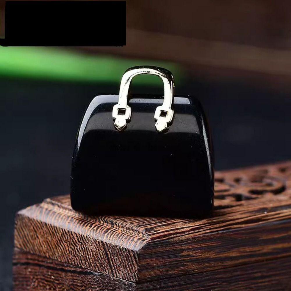 Simple Crystal Handbag Pendant Creative DIY  Necklace Pendant Natural Crystal Stone  Pendant  Gift