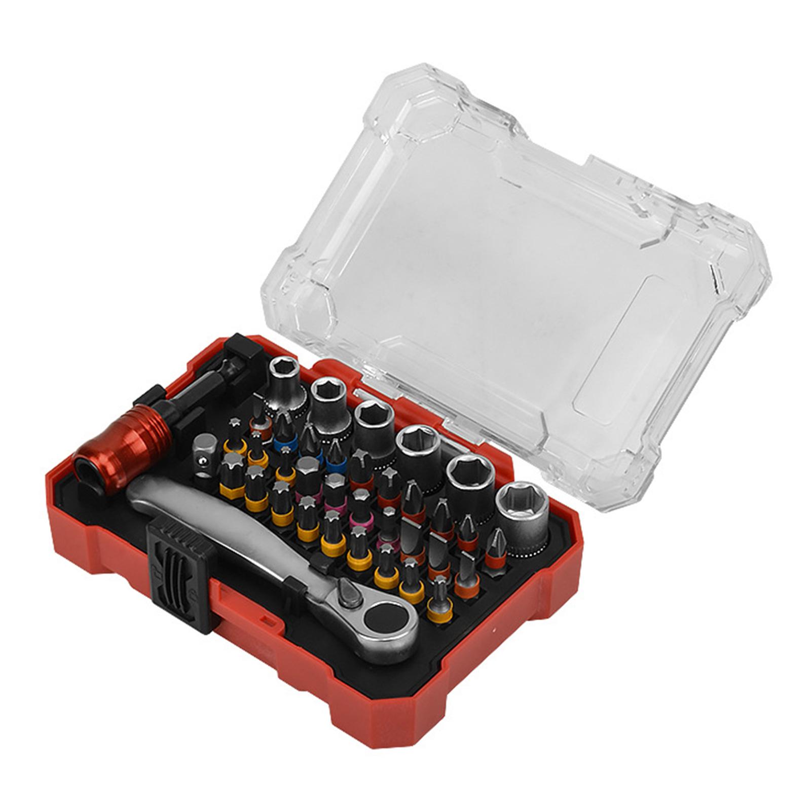 

Heavy Duty Ratcheting Screwdriver Set Magnetic Bit Carbon Steel Tool Portable Case For Electronics Bike Car Repair 1
