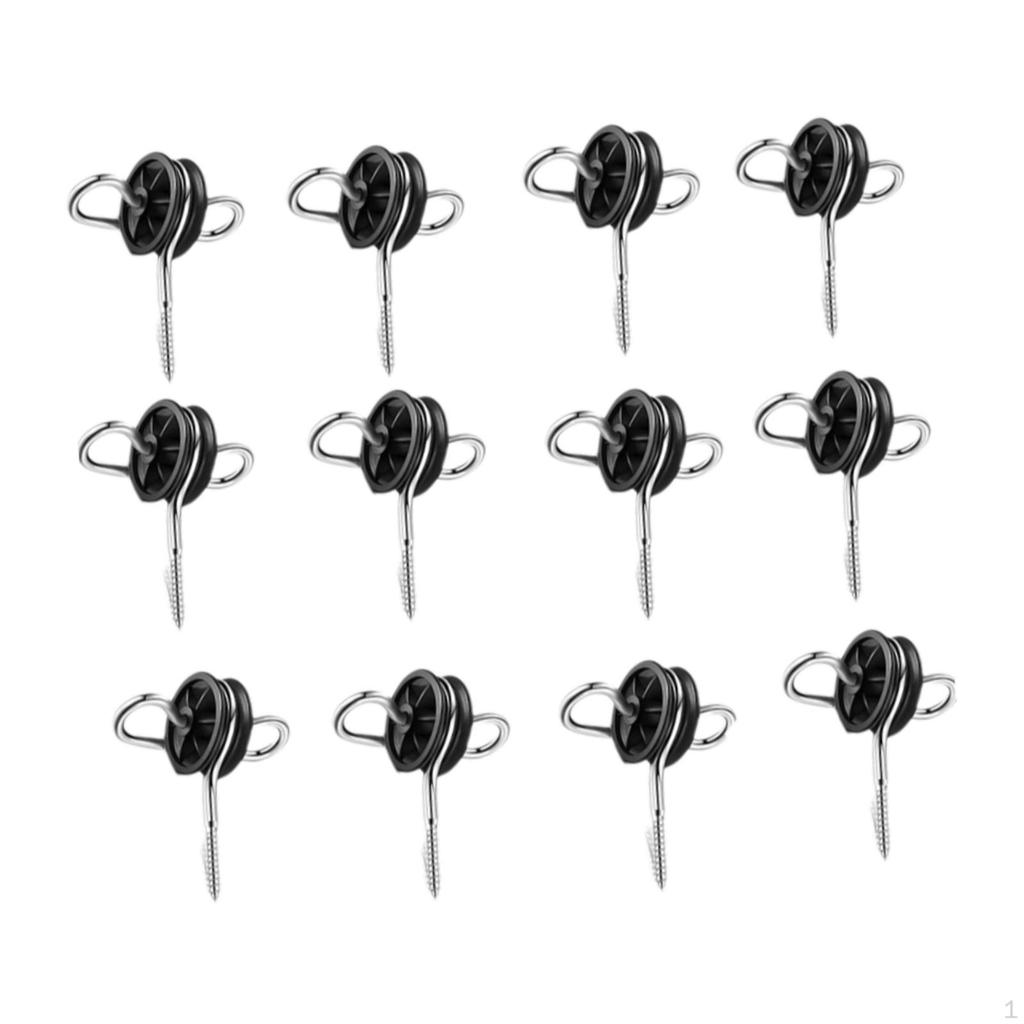 12Pcs Electric Fence Gate Handle Anchors,Wire Insulators,Screw In Insulator for Wood Post,Electric