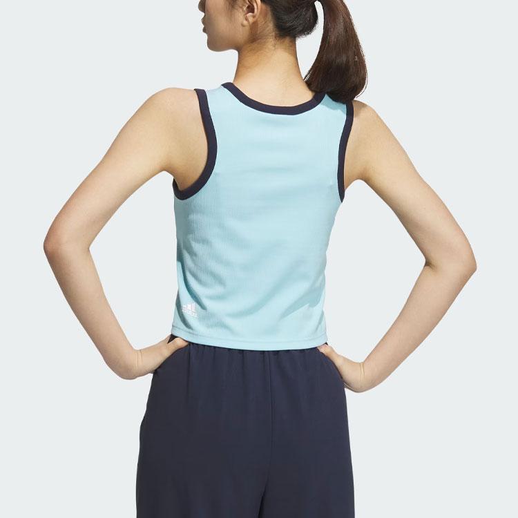 Adidas Logo Tank Top Women Tops Blue JI6873