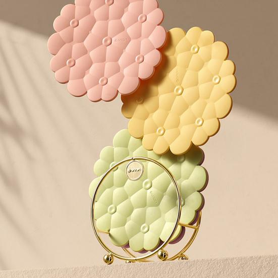 Thick Silicone Trivet Mat Flower Shape Heat-Resistant Placemat for Pots Pans Dishes Non-Slip Scratch-Proof Kitchen Table Protector