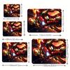 A Printed Floor Mat Featuring Iron 'S Armor with Flame Effects, Suitable for Living Rooms, Bedrooms, And Game Rooms. It Can Be