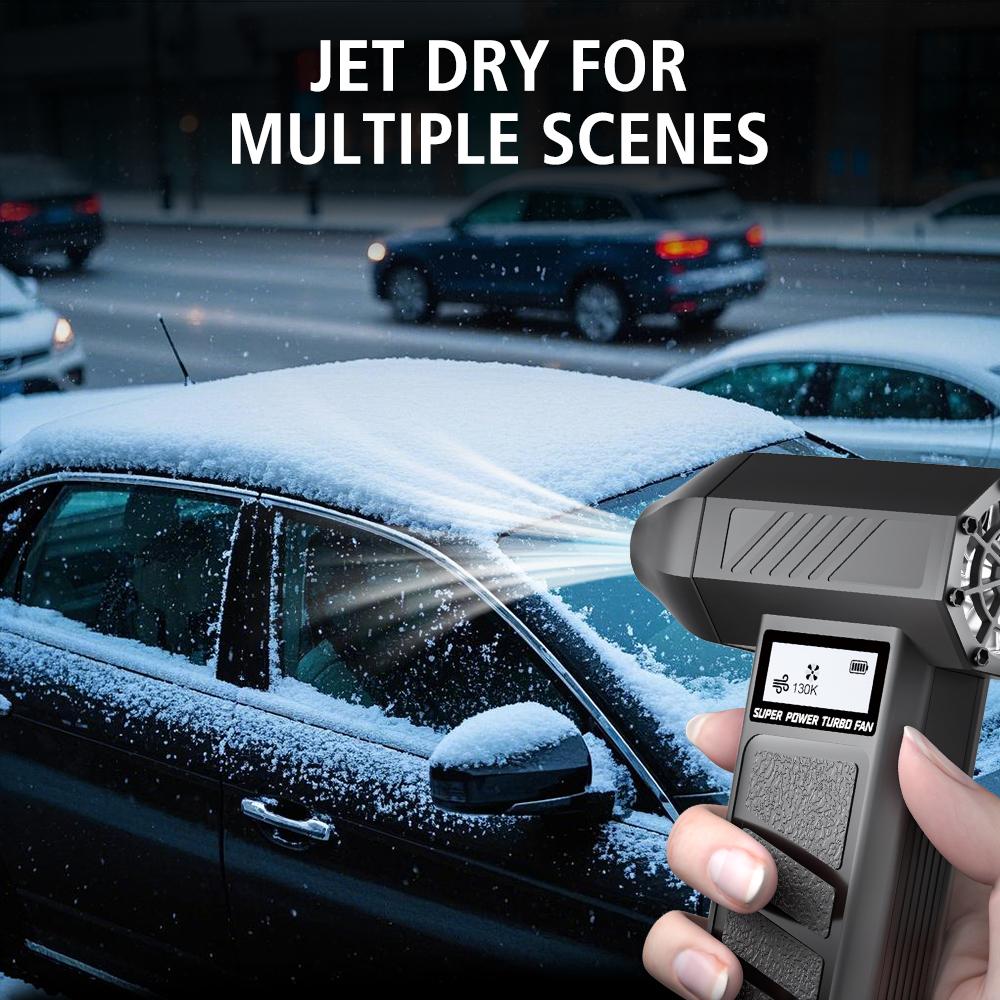 Portable 130000 RPM Type-C Charging Electric Air Duster Car Blowing Snow Cleaning Blower Tool 4 Gears adjustable Turbo Jet Fan