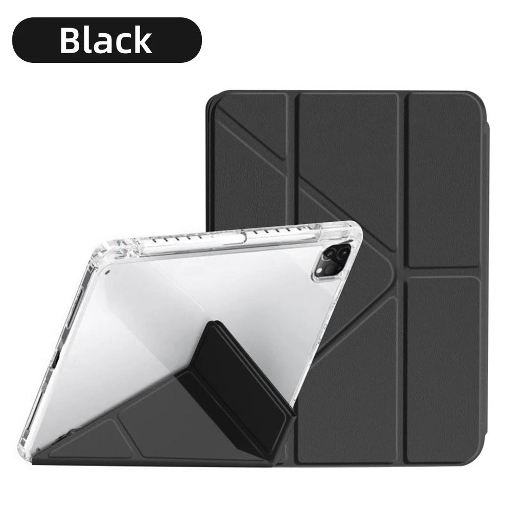 

For iPad Case iPad Pro 13/11 M4 Air 11/13 M2 for 10th Gen Pro 12.9/11 Air 4/5th mini 6 Cover Y-bracket Acrylic Transparent iPad Mini 6 чёрный