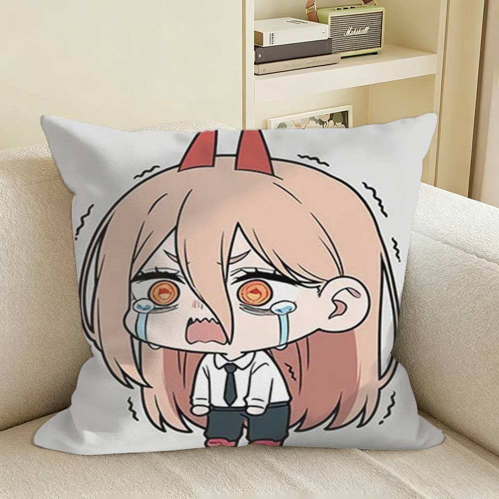 MMakima Anime ChainSaw MAN Square Sofa Pillow Cover Solid Color Living Room Home Decor Cushion Case