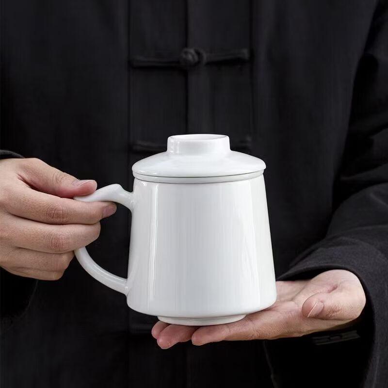 Jingdong Jingzao White Ceramic Office Teacup Set