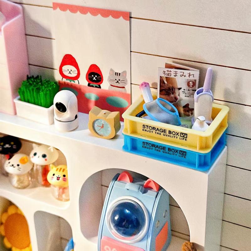 1 Piece Doll Accessories Toys  1/6 1/12 Dollhouse Miniature Furniture Storage Box Rack Model