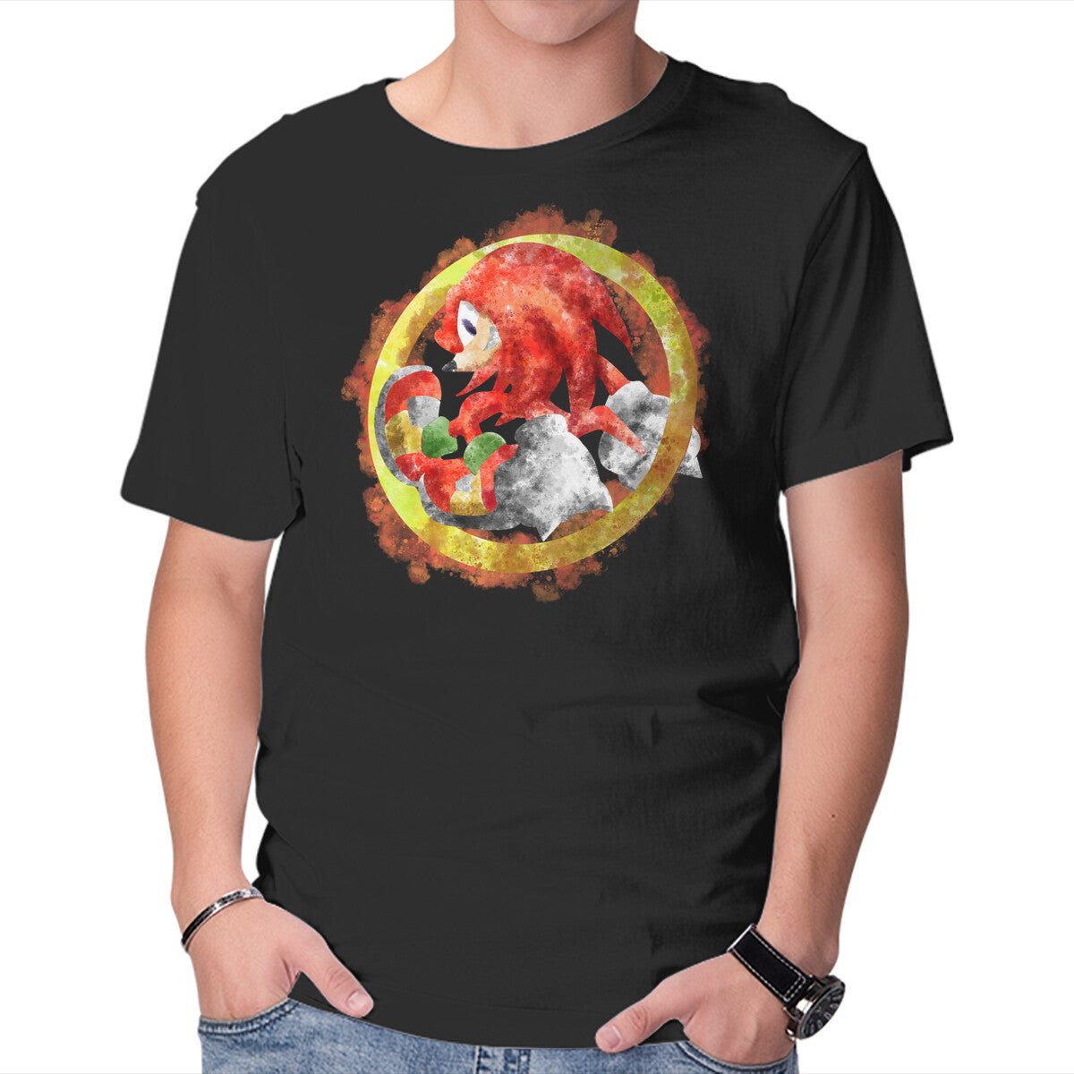 Unisex Crew Neck T-Shirt Knuckles Splash Graphic Short Sleeve Casual Tee XXXL