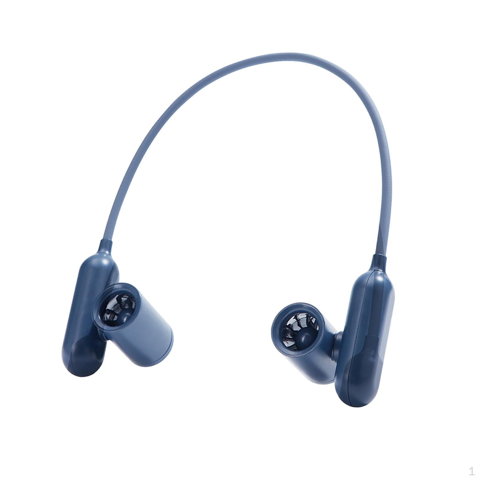 

Подвесной вентилятор на шею без лопастей, перезаряжаемый, многоцелевой, регулируемый, портативный, носимый персональный для синий