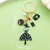 Pretty Rose Red Bag Lips Flamingos Lipstick Enamel Keychain Lovely Heart Animals Key Ring For Women Girls Handmade Jewelry Set