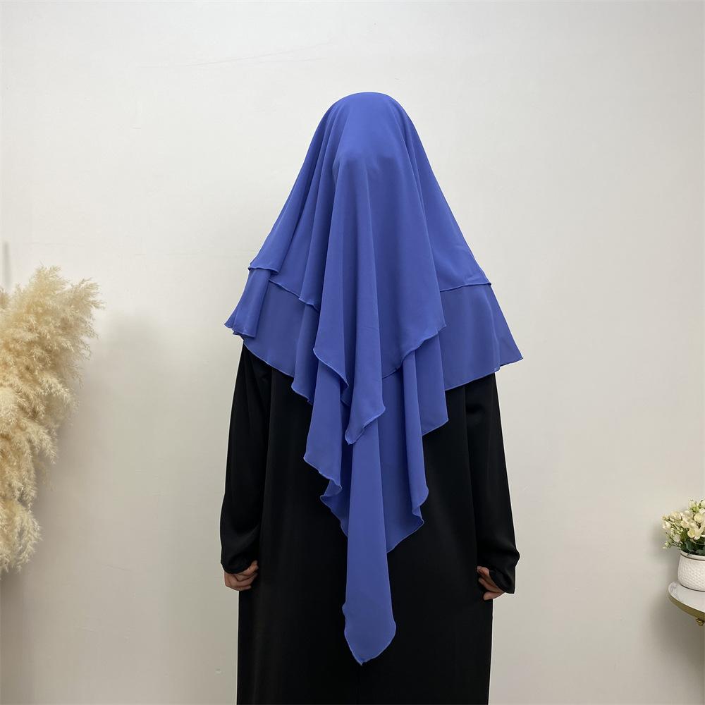 Ethnische einfarbige Chiffon-Kopfbedeckung Naher Osten Dubai Türkei Einfarbige zweilagige Kopfbedeckung