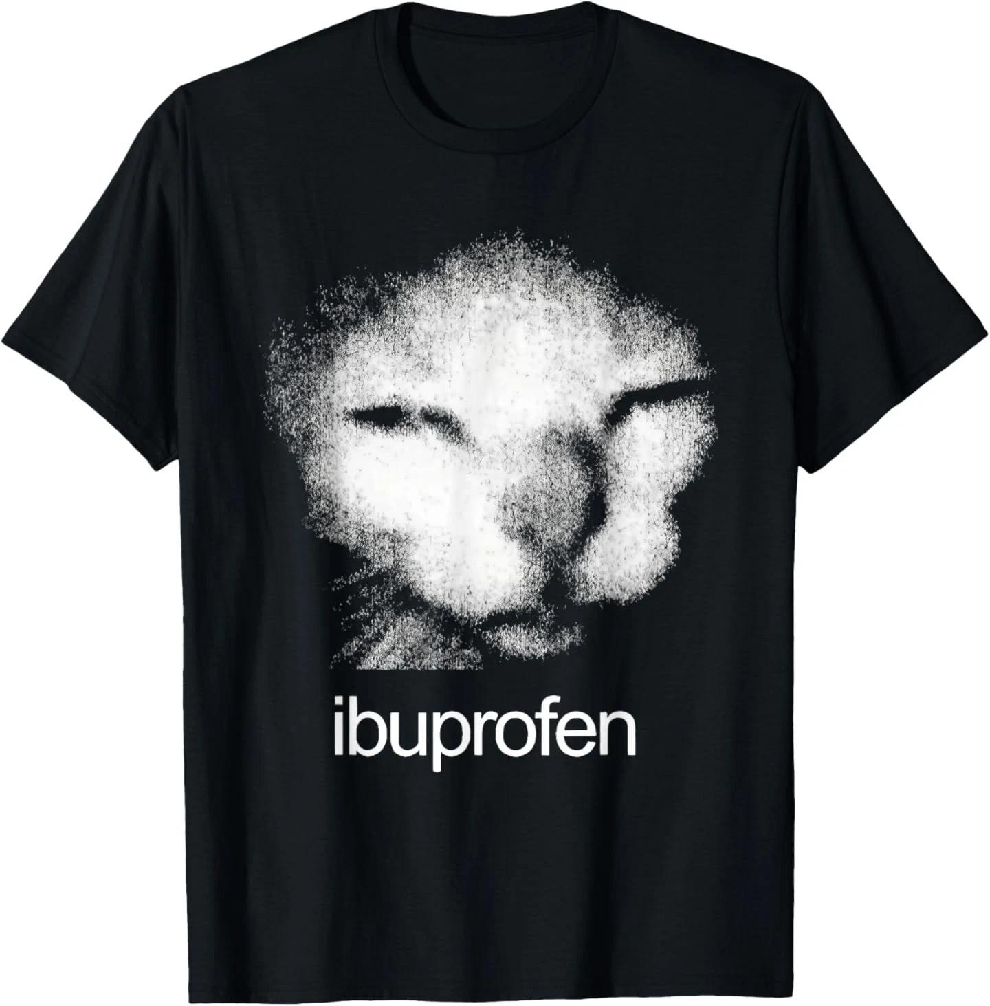 Funny Ibuprofen Cat Meme with Cringe Ugly Feline Face T-Shirt XL