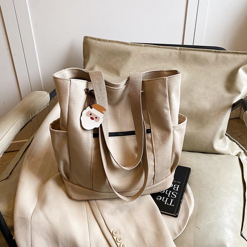 Women's Large Canvas Tote: College Style, Casual Shoulder Bag with Ample Storage