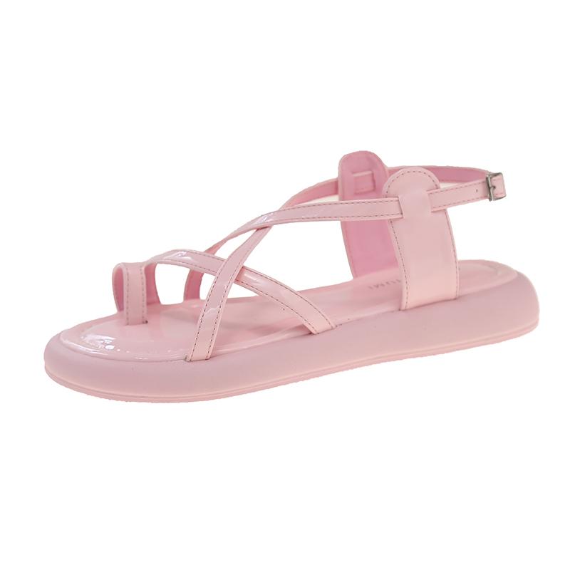 Fashion Thick Sole Sandals Women 2025 New Summer Soft Sole Elevated Casual Roman Sandals Small Womens Shoes Sandalias Mujer Sandal