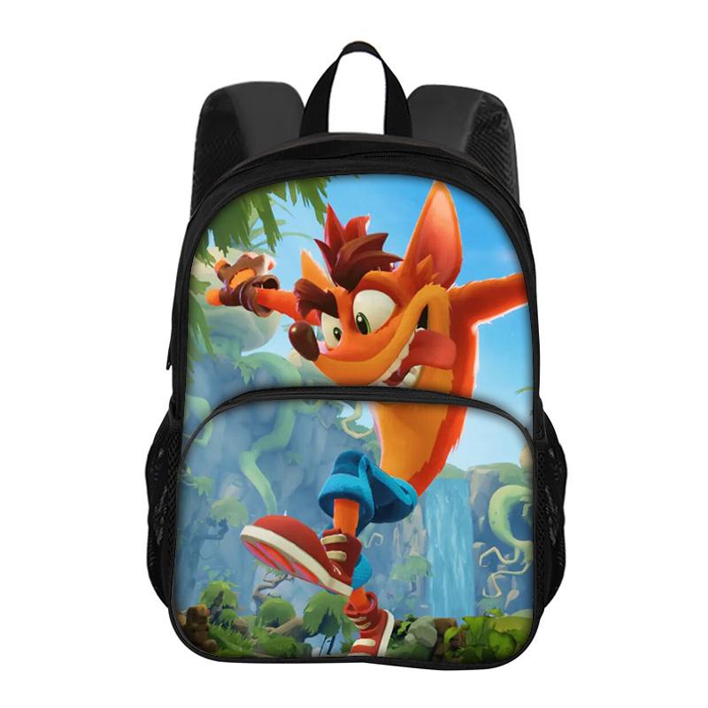 Crash Bandicoot Round Front Bag Backpack Cartoon Printed New Trendy High Quality Student's Best School Companion
