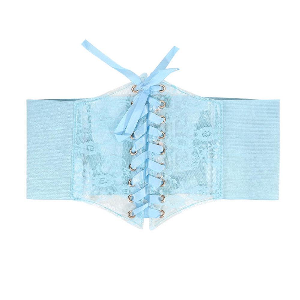 

Retro Women s Wide Belts High Elasticity Lace-up Corset Belt for Casual Wear And Special Occasions синій