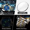 Luxusní pánské náramkové hodinky Vodotěsné luminiscenční hodinky s chronografem pro muže Nerezové pánské Quartz hodinky