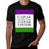 Suffragette Quote Courage Calls To Courage Everywhere On Suffragette Flag Colours Tshirt High Elasticity Sports Tshirt