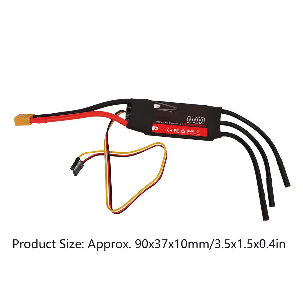 100A RC Electric Speed Controller Brushless Motor ESC Replacement Part for DIY RC Aircraft Fixed Wing Drone