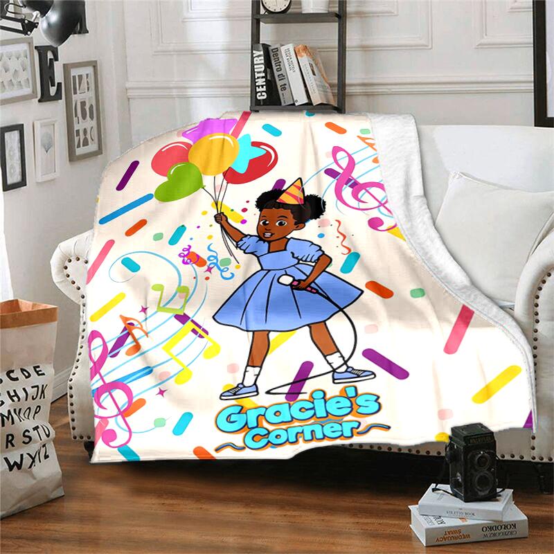 1pc Blanket Gracie's Corner Print Design, Lightweight Blanket for Sofa, Bed- Soft &Warm, Gift for All Seasons like Christmas, Halloween